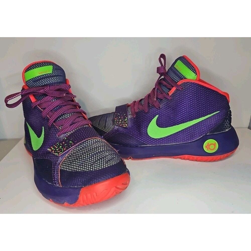Nike Kd Trey 5 III Shoes Youth size 7 Purple Lime Basketball Sneakers Kids